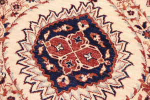 handmade Modern Kafkaz Beige Blue Hand Knotted RECTANGLE 100% WOOL area rug 8' x 10'