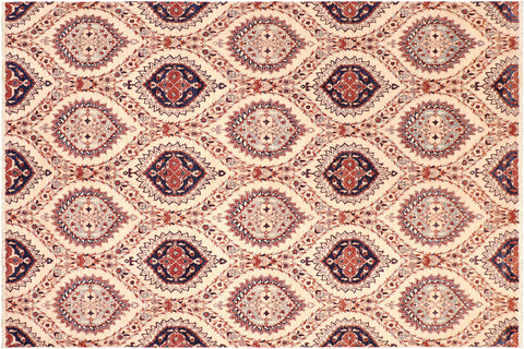 Modern Ziegler Agnus Beige/Blue Wool Rug - 8'1'' x 9'10''