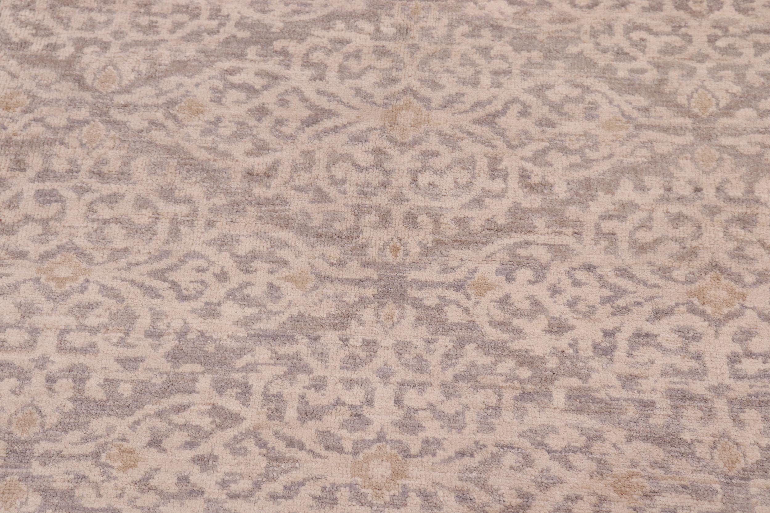 handmade Modern Kafkaz Gray Ivory Hand Knotted RECTANGLE 100% WOOL area rug 8' x 10'