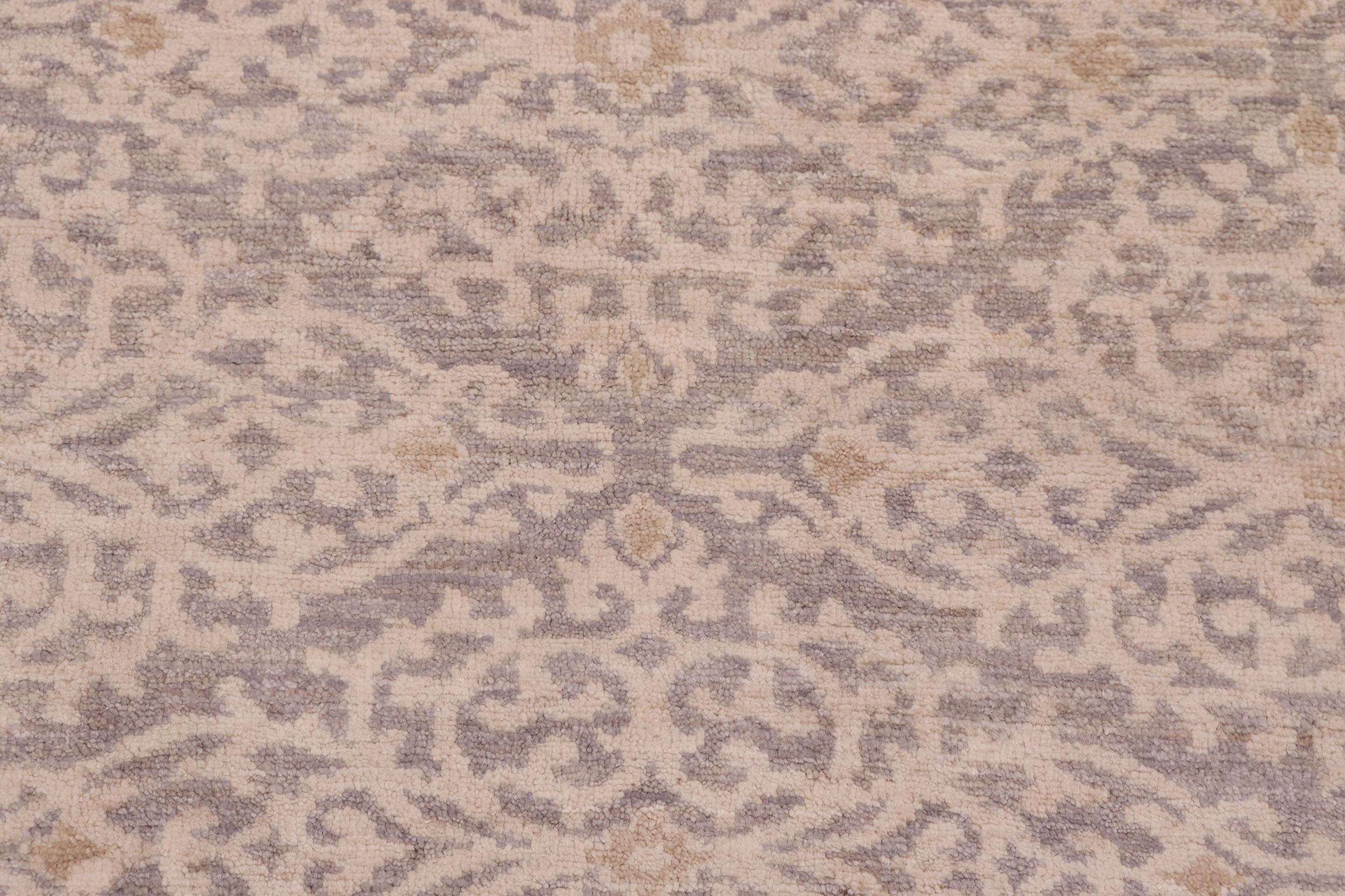 handmade Modern Kafkaz Gray Ivory Hand Knotted RECTANGLE 100% WOOL area rug 8' x 10'
