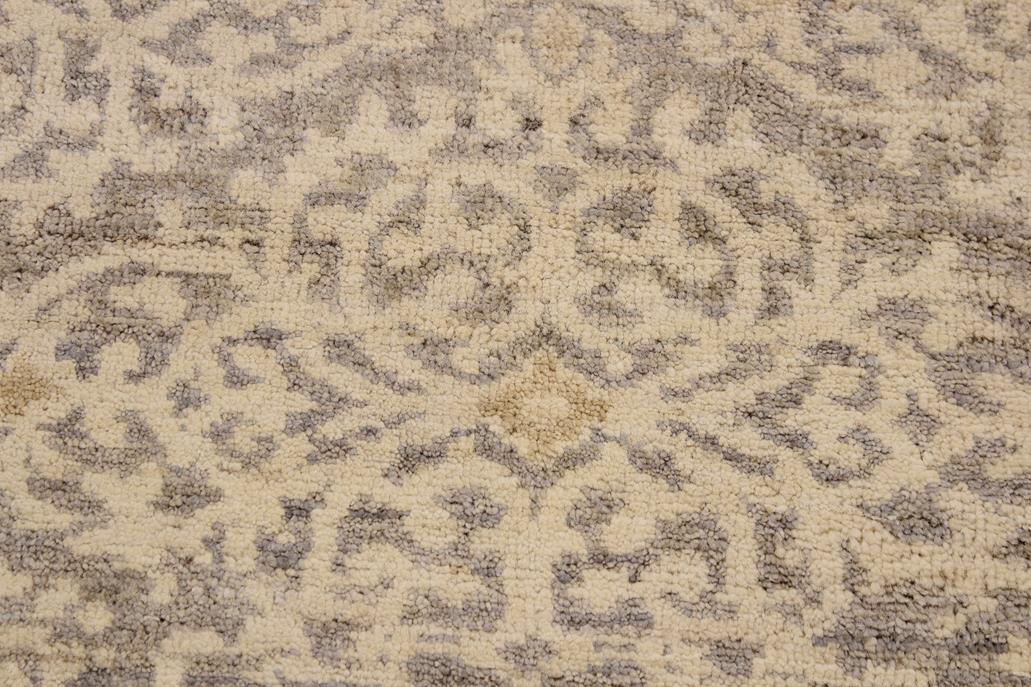 handmade Transitional Kafkaz Gray Ivory Hand Knotted RECTANGLE 100% WOOL area rug 8 x 10