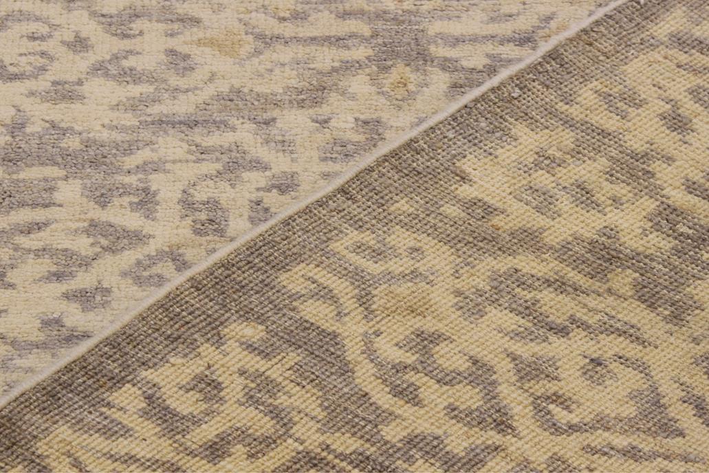 handmade Transitional Kafkaz Gray Ivory Hand Knotted RECTANGLE 100% WOOL area rug 8 x 10