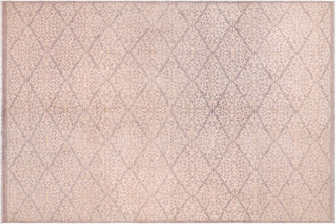 handmade Modern Kafkaz Gray Ivory Hand Knotted RECTANGLE 100% WOOL area rug 8' x 10'