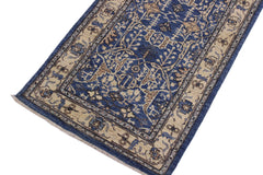 handmade Traditional Kafkaz Lt. Blue Ivory Hand Knotted RUNNER 100% WOOL area rug 3' x 9'