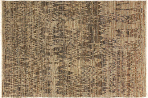 handmade Modern Kafkaz Gray Blue Hand Knotted RECTANGLE 100% WOOL area rug 4' x 6'