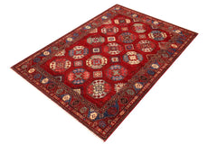 handmade Transitional Kafkaz Red Rust Hand Knotted RECTANGLE 100% WOOL area rug 6 x 8
