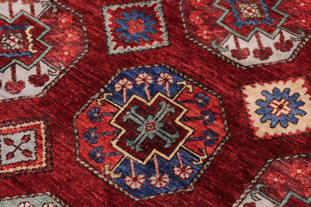 handmade Transitional Kafkaz Red Rust Hand Knotted RECTANGLE 100% WOOL area rug 6' x 8'