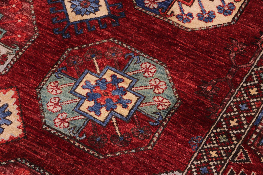 handmade Transitional Kafkaz Red Rust Hand Knotted RECTANGLE 100% WOOL area rug 6' x 8'