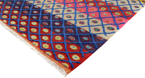 handmade Geometric Moroccan Hi Beige Red Hand Knotted RECTANGLE 100% WOOL area rug 8' x 10'