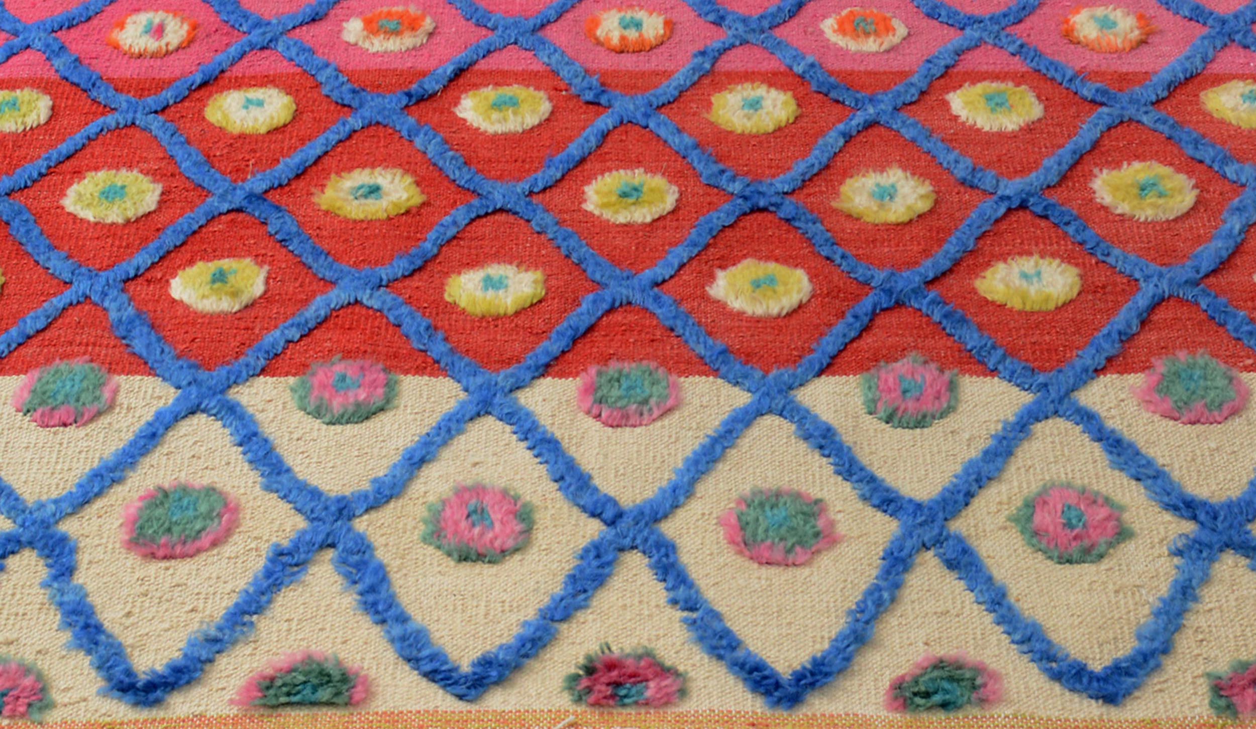 handmade Geometric Moroccan Hi Beige Red Hand Knotted RECTANGLE 100% WOOL area rug 8' x 10'