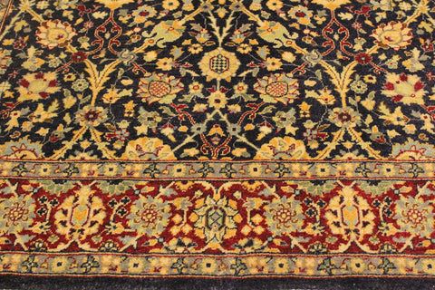 handmade Traditional  Blue Red Hand Knotted RECTANGLE 100% WOOL area rug 4' x 6'