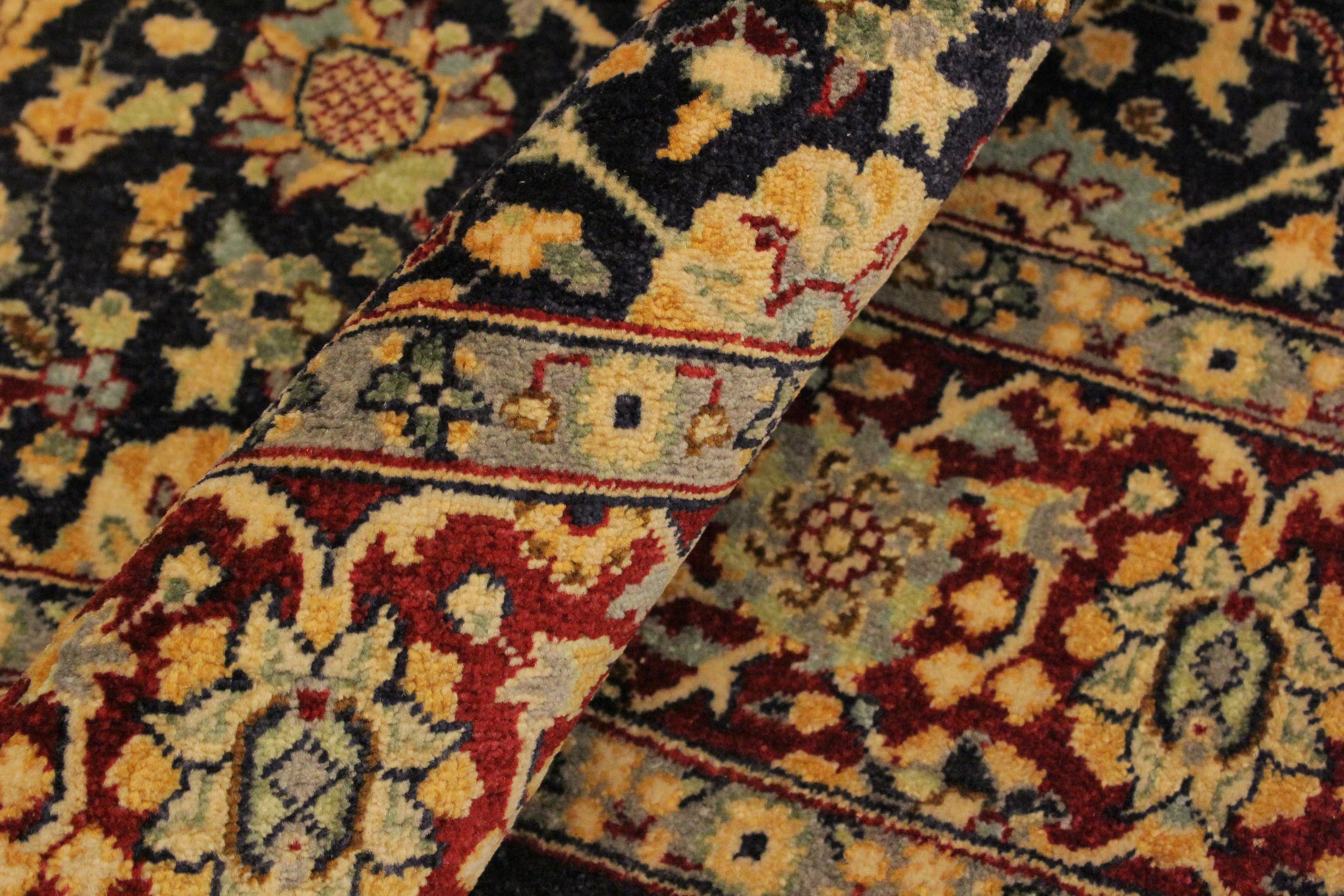handmade Traditional  Blue Red Hand Knotted RECTANGLE 100% WOOL area rug 4' x 6'