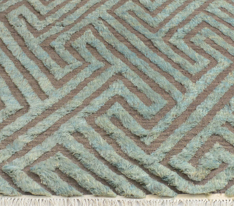 handmade Geometric Moroccan Hi Gray Green Hand Knotted RECTANGLE 100% WOOL area rug 8' x 10'