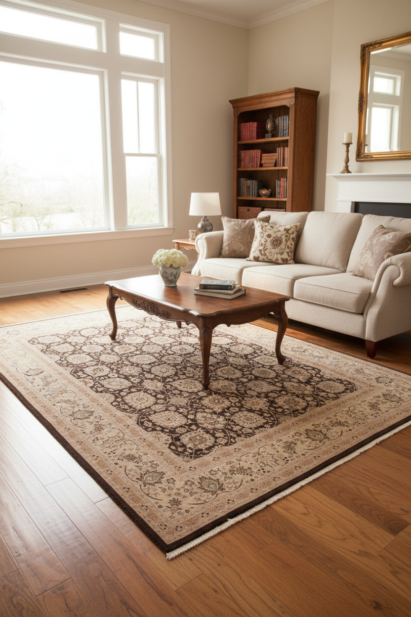 handmade Transitional Design Brown Beige Hand Knotted RECTANGLE 100% WOOL area rug 8' x 10'