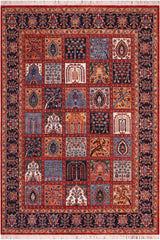 handmade Transitional Kafkaz Red Blue Hand Knotted RECTANGLE 100% WOOL area rug 8 x 9