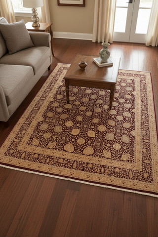 handmade Transitional Design Red Gold Hand Knotted RECTANGLE 100% WOOL area rug 8' x 10'