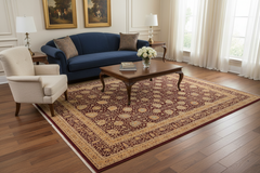 Turkish Knotted Istanbul Marlene Red/Gold Wool Rug - 8'5'' x 10'4''