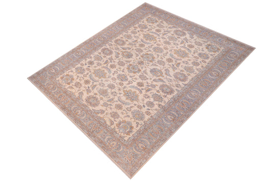 handmade Traditional Kafkaz Ivory Lt. Blue Hand Knotted RECTANGLE 100% WOOL area rug 12x18