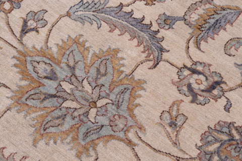 handmade Traditional Kafkaz Ivory Lt. Blue Hand Knotted RECTANGLE 100% WOOL area rug 12x18