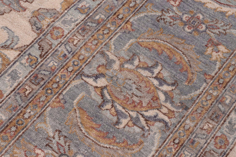 handmade Traditional Kafkaz Ivory Lt. Blue Hand Knotted RECTANGLE 100% WOOL area rug 12x18