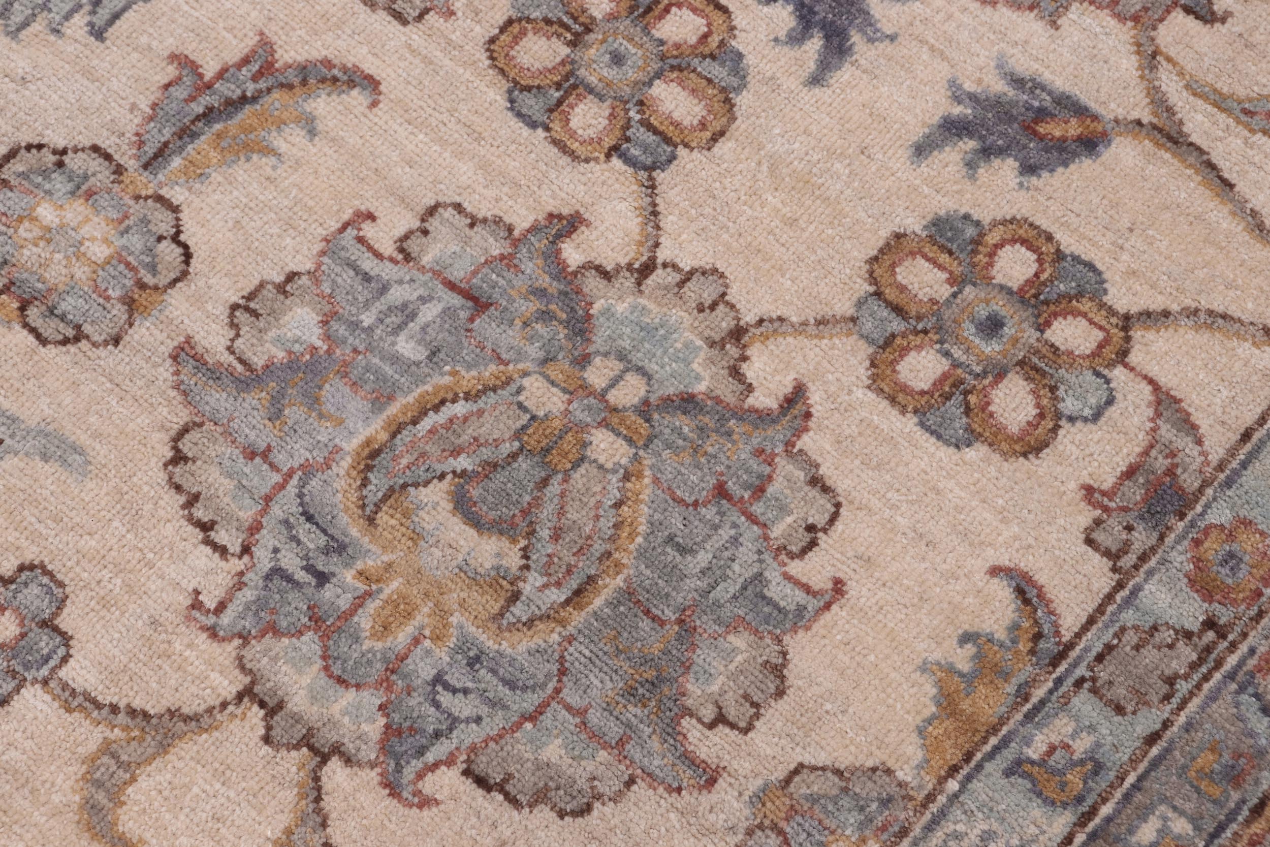 handmade Traditional Kafkaz Ivory Lt. Blue Hand Knotted RECTANGLE 100% WOOL area rug 12x18