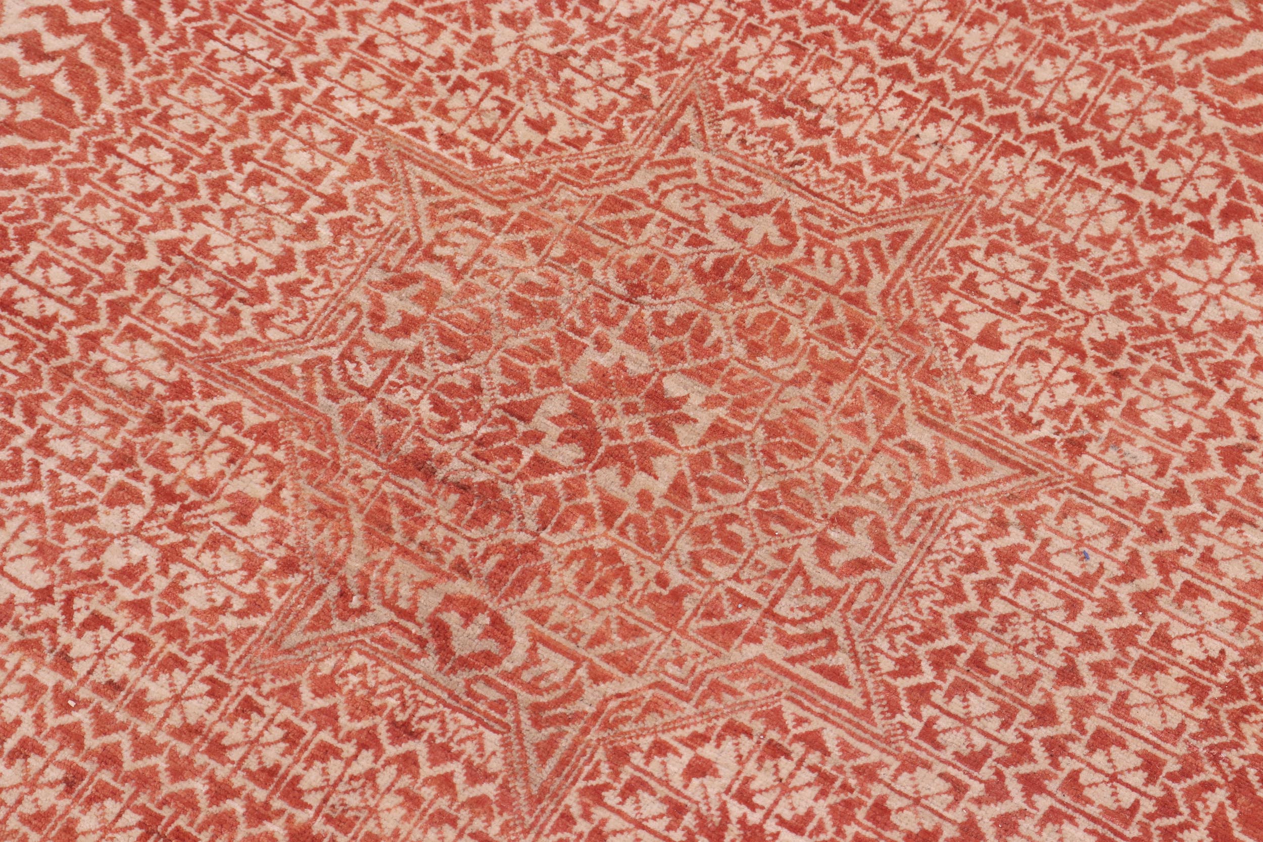 handmade Geometric Mamluk Rust Blue Hand Knotted RECTANGLE 100% WOOL area rug 10 x 14