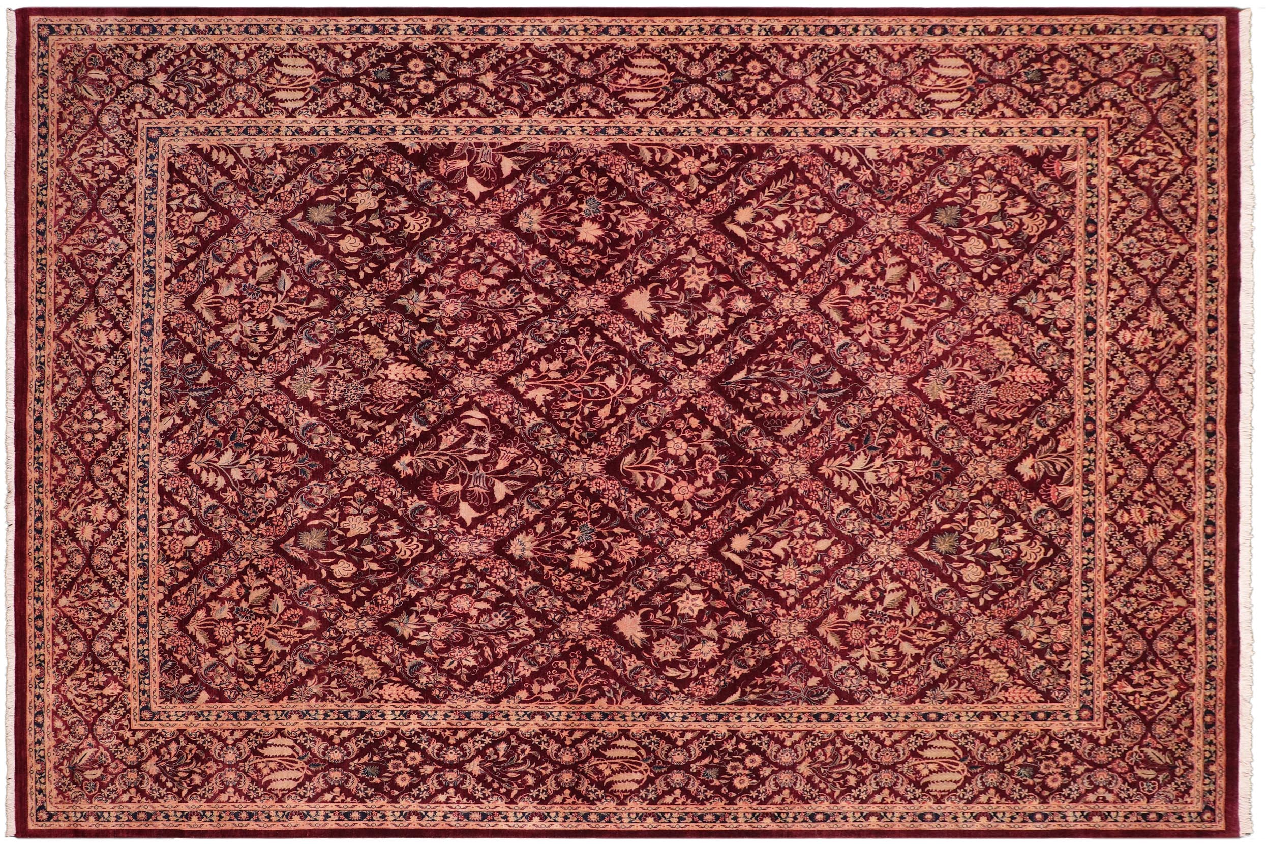 handmade Transitional Nadeem Aubergine Aubergine Hand Knotted RECTANGLE 100% WOOL area rug 8x10