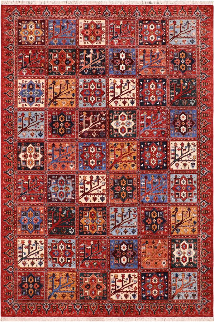 handmade Transitional Kafkaz Rust Blue Hand Knotted RECTANGLE 100% WOOL area rug 9 x 12