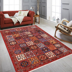 handmade Transitional Kafkaz Rust Blue Hand Knotted RECTANGLE 100% WOOL area rug 9 x 12