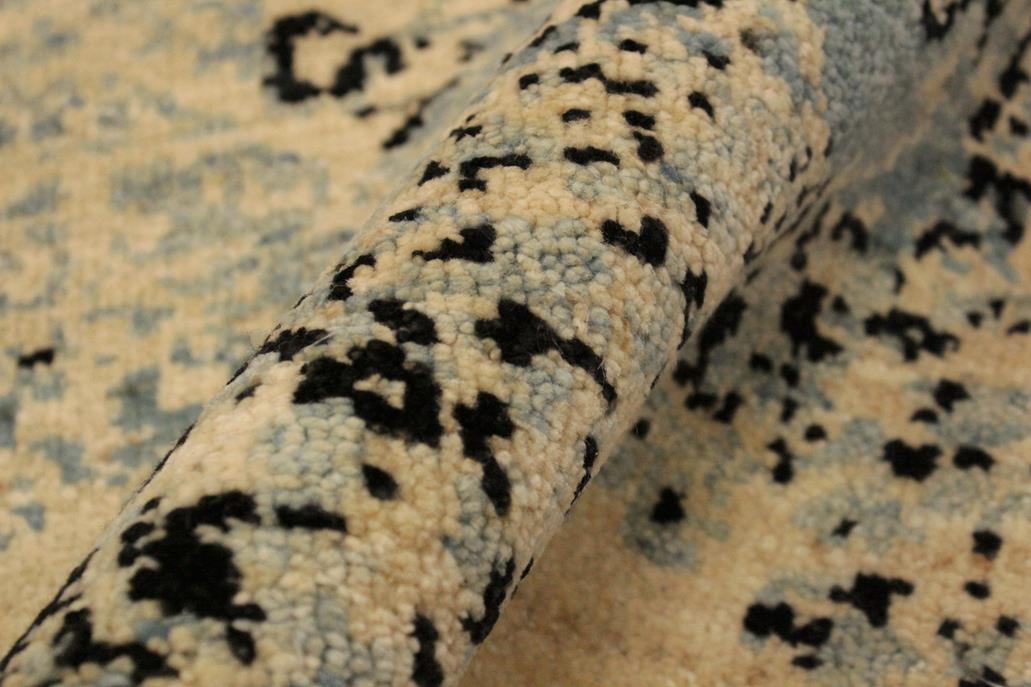 handmade Modern Abstract Blue Red Hand Knotted RECTANGLE 100% WOOL area rug 4 x 6