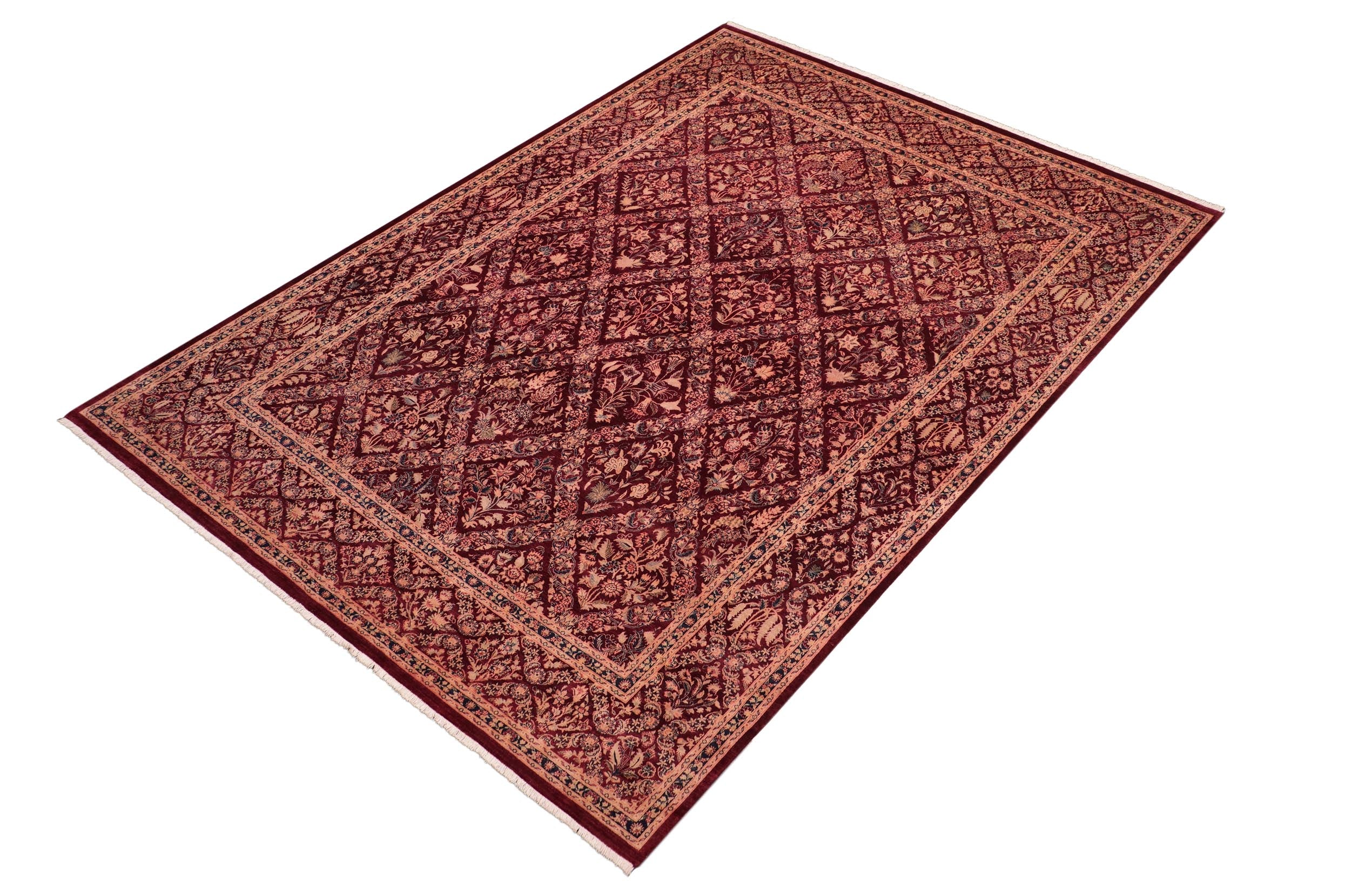 handmade Transitional Nadeem Aubergine Aubergine Hand Knotted RECTANGLE 100% WOOL area rug 8x10