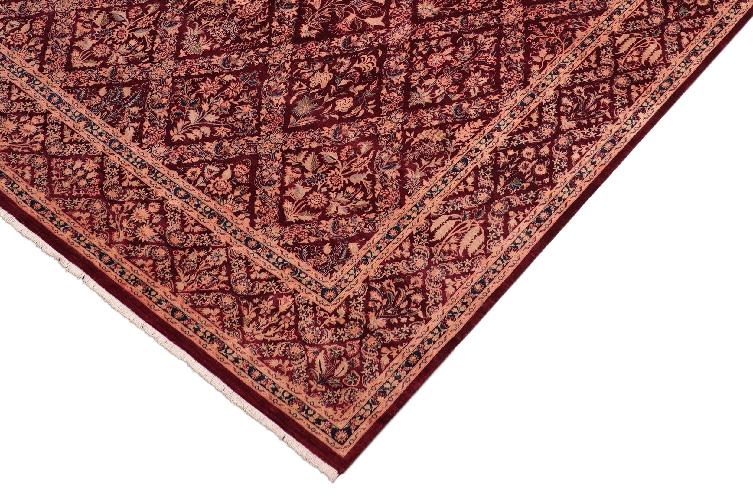 handmade Transitional Nadeem Aubergine Aubergine Hand Knotted RECTANGLE 100% WOOL area rug 8x10