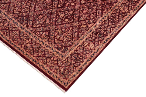 handmade Transitional Nadeem Aubergine Aubergine Hand Knotted RECTANGLE 100% WOOL area rug 8x10