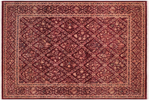 handmade Transitional Nadeem Aubergine Aubergine Hand Knotted RECTANGLE 100% WOOL area rug 8x10