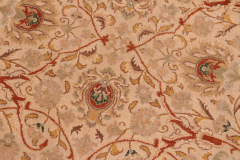 handmade Transitional Taj Ivory Lt. Green Hand Knotted RECTANGLE 100% WOOL area rug 8x10