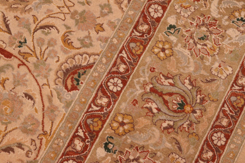 handmade Transitional Taj Ivory Lt. Green Hand Knotted RECTANGLE 100% WOOL area rug 8x10