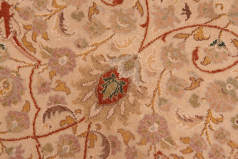 handmade Transitional Taj Ivory Lt. Green Hand Knotted RECTANGLE 100% WOOL area rug 8x10