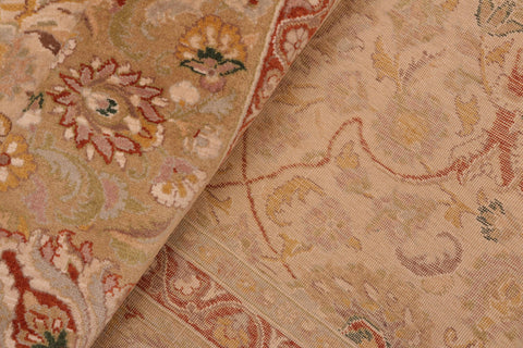 handmade Transitional Taj Ivory Lt. Green Hand Knotted RECTANGLE 100% WOOL area rug 8x10