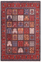 handmade Transitional Kafkaz Blue Rust Hand Knotted RECTANGLE 100% WOOL area rug 8 x 10