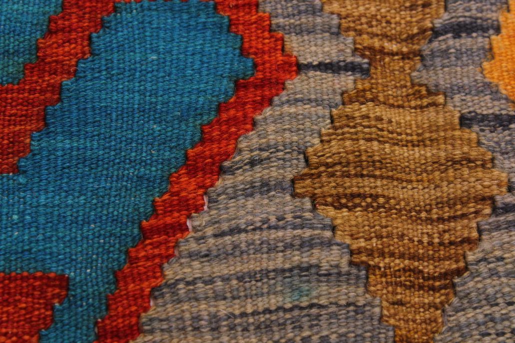 Flat Weave Kilim Antique Navaho Vintage handmade Geometric Kilim Red Brown Hand-Woven Rectangle 100% Wool Area Rug 6x10 