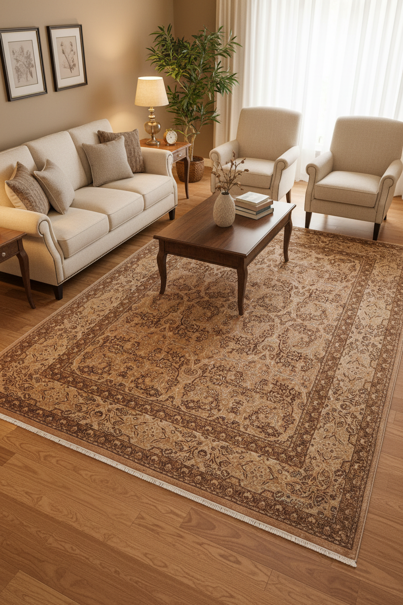 handmade Transitional Design Tan Lt. Blue Hand Knotted RECTANGLE 100% WOOL area rug 8' x 10'