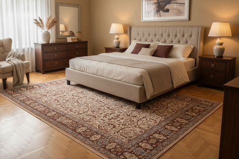 handmade Traditional Lahore Tan Brown Hand Knotted RECTANGLE 100% WOOL area rug 8' x 10'