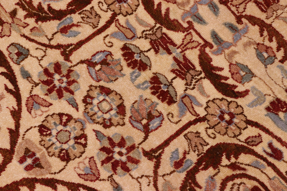 handmade Traditional Lahore Tan Brown Hand Knotted RECTANGLE 100% WOOL area rug 8' x 10'