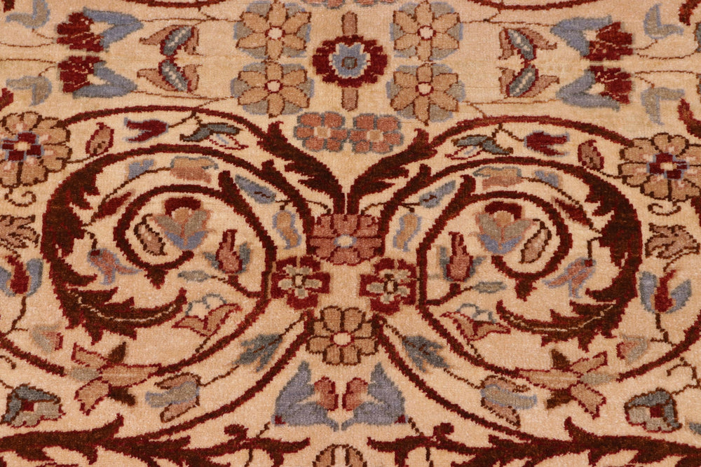 handmade Traditional Lahore Tan Brown Hand Knotted RECTANGLE 100% WOOL area rug 8' x 10'