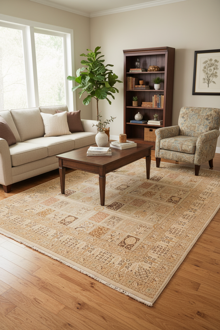 handmade Transitional Design Gold Brown Hand Knotted RECTANGLE 100% WOOL area rug 8' x 10'