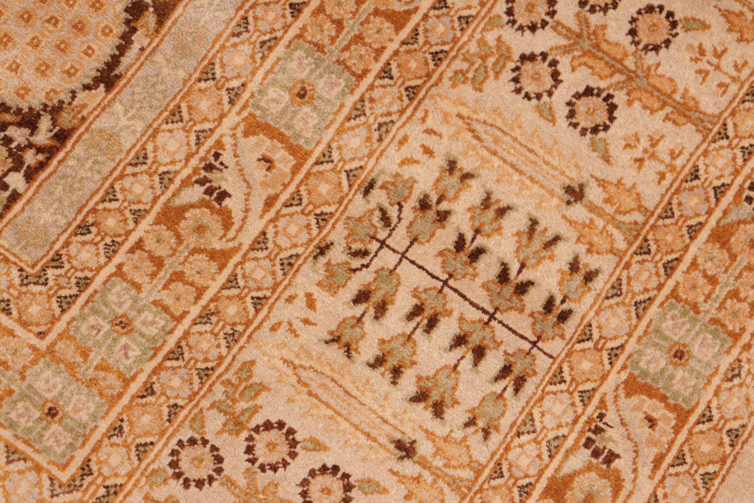 handmade Transitional Design Gold Brown Hand Knotted RECTANGLE 100% WOOL area rug 8' x 10'