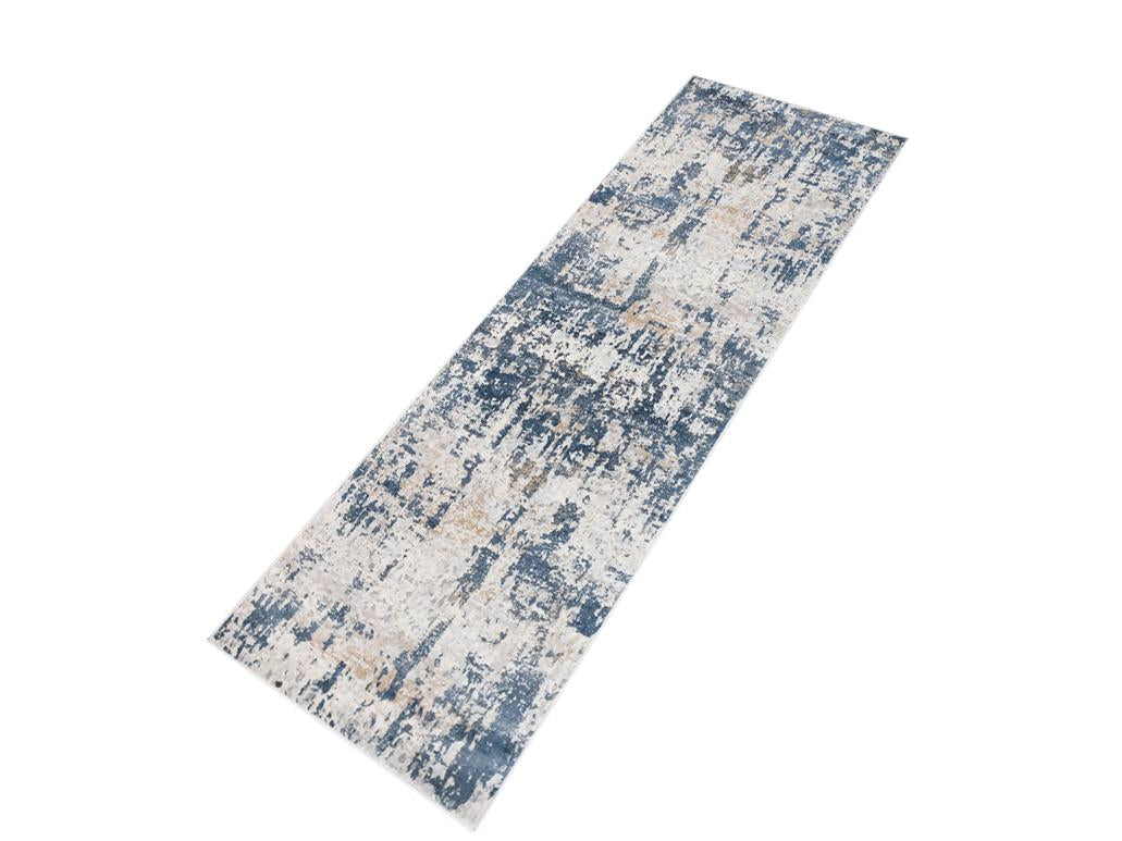 handmade Modern Abstract Blue Beige Machine Made RECTANGLE POLYESTER area rug 9x12