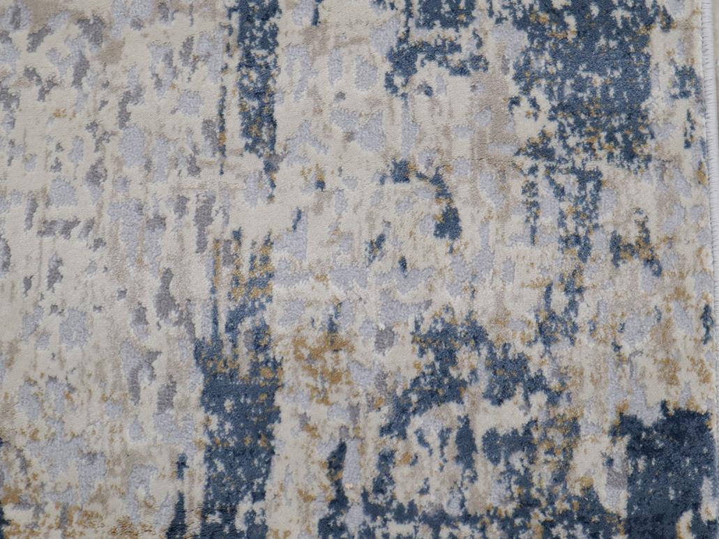 handmade Modern Abstract Blue Beige Machine Made RECTANGLE POLYESTER area rug 9x12