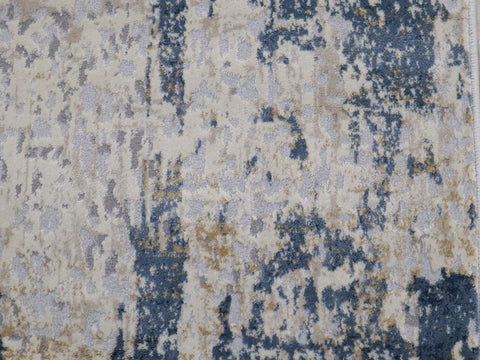 handmade Modern Abstract Blue Beige Machine Made RECTANGLE POLYESTER area rug 9x12