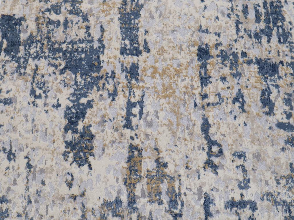 handmade Modern Abstract Blue Beige Machine Made RECTANGLE POLYESTER area rug 9x12